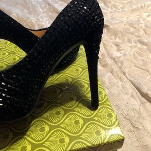 Beaded black heels